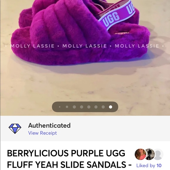 BERRYLICIOUS ✨ PURPLE UGG FLUFF YEAH SLIDE SANDALS - Picture 7 of 7